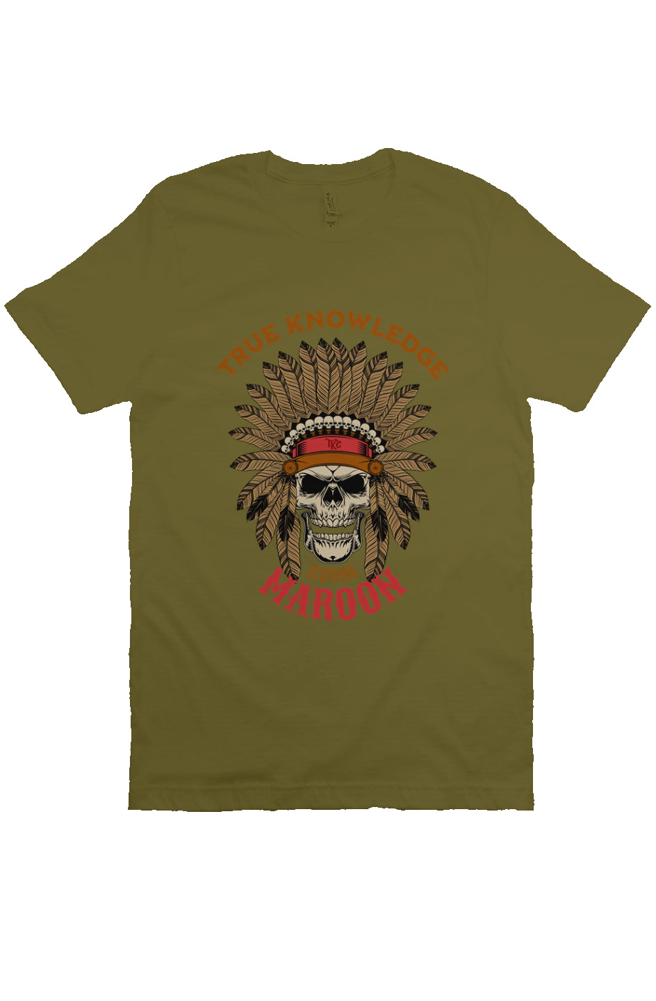 Maroon Warrior Skull  T-shirt 